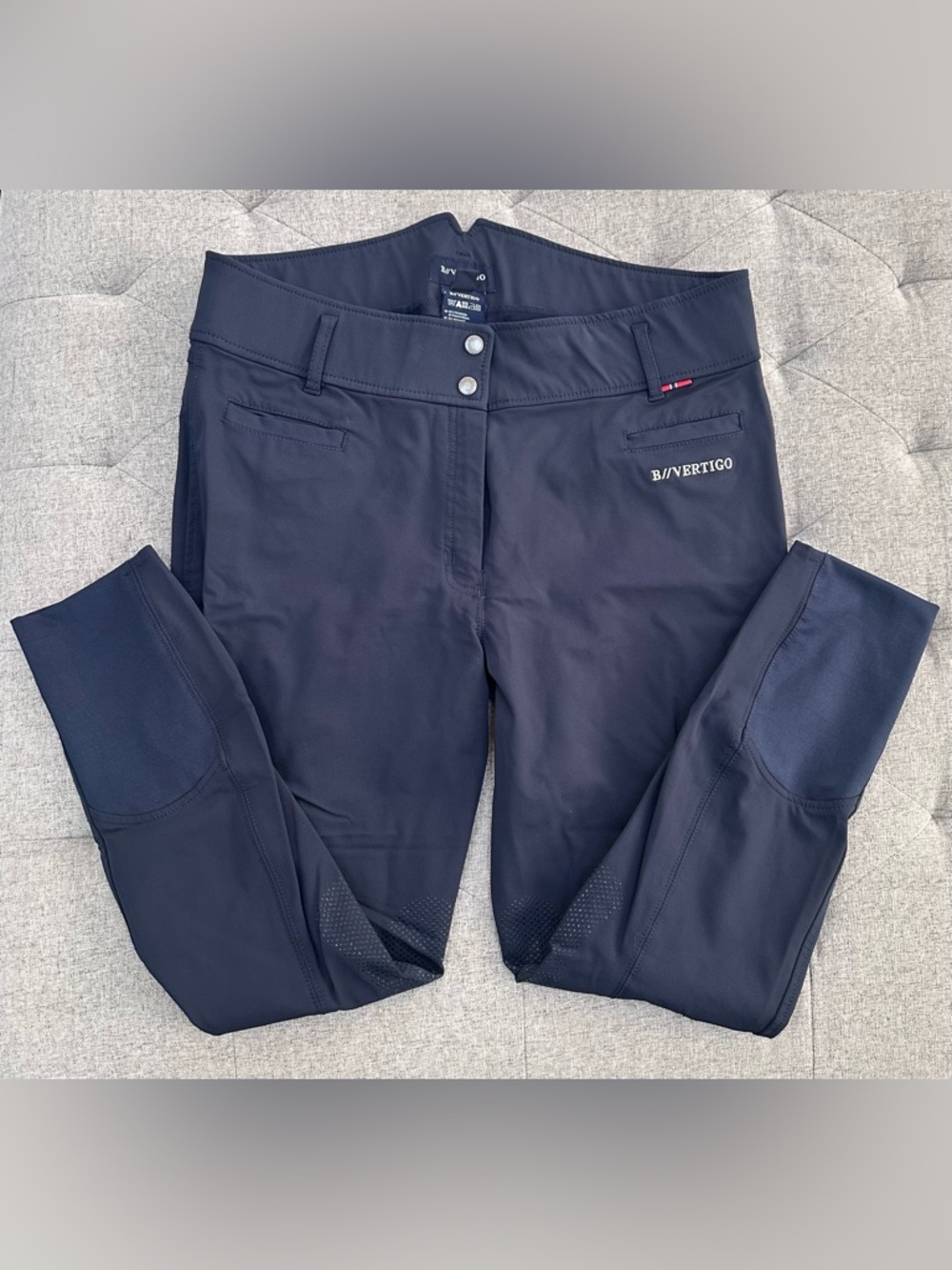 EUC B VERTIGO NAVY BLUE HIGH WAISTED SILICONE KNEE PATCH BREECHES
